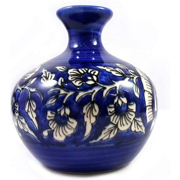 India Meets India Handicraft Ceramic Flower Pots Ceramic Planter Plant Pots Indoor Outdoor Planter, Best Gifting, Made by Awarded Indian Artisans