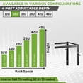 thumbnail image 3 of NavePoint 18U 4 Post Server Rack – Open Frame Rack for 19 Inch Equipment, Adjustable Depth 4-Post Network Rack with Casters Wheels, 18U Server Rack 1320lbs Capacity, Black, 3 of 5