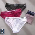 thumbnail image 2 of 3PCS/Set Mesh Women Sexy Panties Lingerie M-XXL Breathable Underwear Pantys Low Waist Girl Briefs Letter Woman Underpantpangjing, 2 of 4