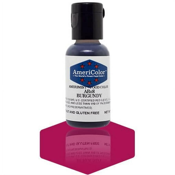 AmeriColor AmeriMist Burgundy, .65 Ounce, Airbrush Food Color