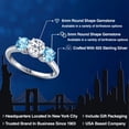 thumbnail image 2 of Gem Stone King 925 Sterling Silver White Topaz and Swiss Blue Topaz Engagement Ring for Women | 2.20 Cttw | Round 6MM | Gemstone November Birthstone | Size 7, 2 of 6