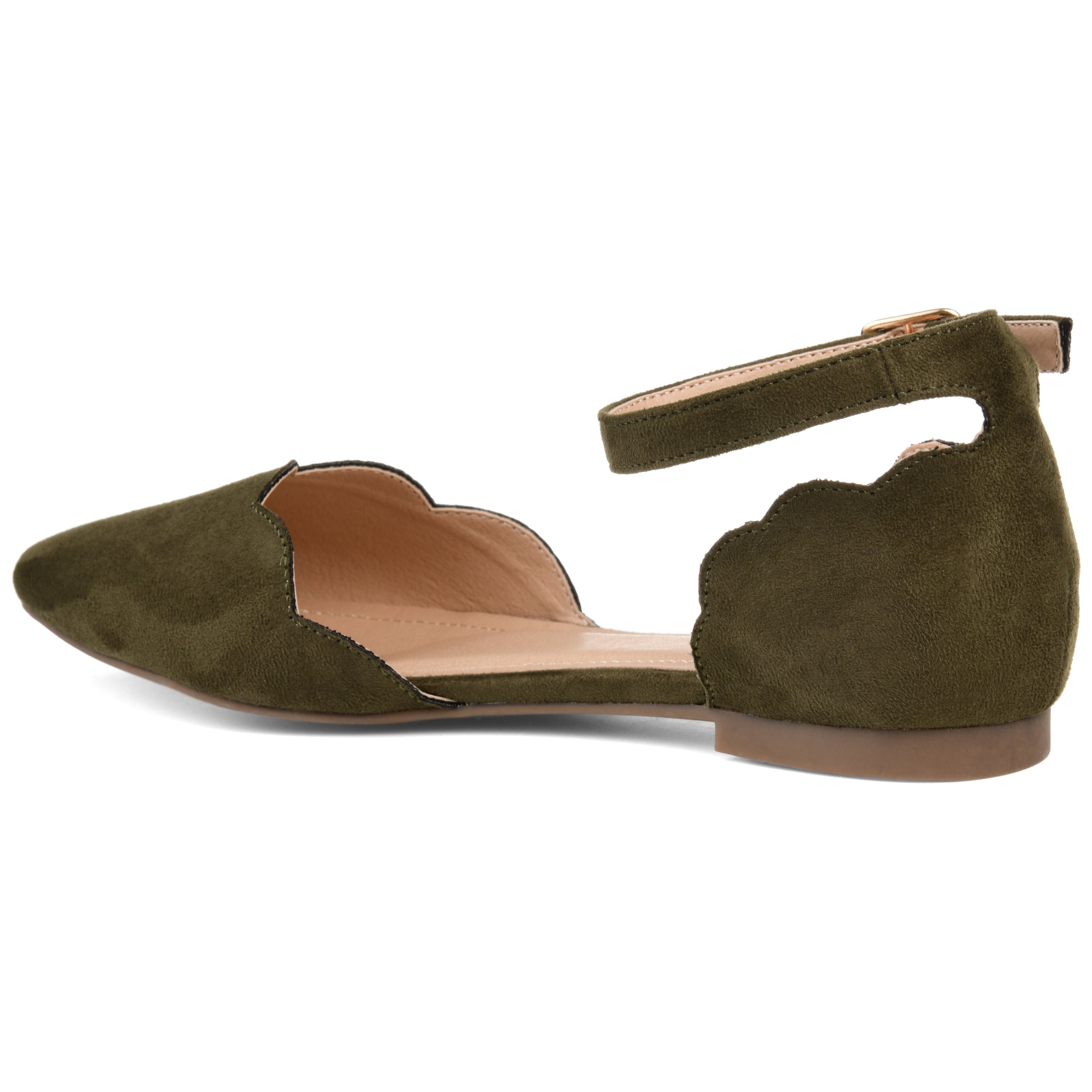 Journee Womens Lana Buckle Pointed Toe Ballet Flats, Widths Available