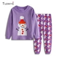 thumbnail image 2 of TUONXYE-ropa de dormir de invierno para niños y bebés, pijamas de algodón de manga larga, pantalones morados, ropa para el hogar de 2 a 7 años, 2 of 4