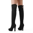 thumbnail image 5 of DREAM PAIRS Women's Fashion Thigh High Chunky Heel Platform Over The Knee Boots HIGHPLAT BLACK Size 8, 5 of 7