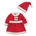 thumbnail image 1 of FELTECHELECTR Conjunto de disfraz navideño para niña, disfraz de Papá Noel para festival, disfraz de cosplay para niña, talla 80 cm (rojo), 1 of 7