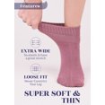 thumbnail image 4 of HUGH UGOLI Women Diabetic Ankle Socks, Super Soft & Thin Bamboo Socks, Wide & Loose, Non-Binding Top & Seamless Toe, 4 Pairs, Rose Wood, Shoe Size: 6-9, 4 of 6