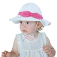 thumbnail image 2 of Baby Girl Sun Hat Summer Beach Hats with UPF50+ Sun Protection Wide Brim Toddler Sun Hat Cap, 2 of 6