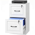 thumbnail image 1 of 2 Drawer White File Cabinet with Independent Locks, Compact MDF Vertical Filing Cabinet for A4 & Letter Size, Space-Saving Office Storage for Home Office and Under Desk Use, 1 of 7