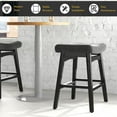 Bar Stools Solid Wood Legs Counter Height Barstools with Upholstered