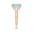 thumbnail image 5 of Angara Natural 3 Ct. Aquamarine with Diamond Classic Ring in 14K Rose Gold for Women (Ring Size: 12), 5 of 11