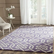 SAFAVIEH Chatham Duana Geometric Wool Area Rug, Purple/Ivory, 5' x 8'