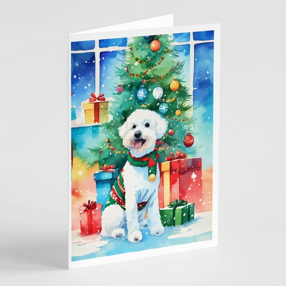 Bichon Frise Christmas Greeting Cards Pack of 8 7 in x 5 in