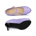 thumbnail image 4 of BLISSFUL STEP Women's Platform Ankle Strap Stiletto High Heel Pumps Purple 7.5, 4 of 6