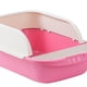 thumbnail image 5 of Caja de arena para gatos de 2 piezas, borde alto, diseño desmontable duradero Rosa Yuyangstore Bandeja de arena para gatos, 5 of 8