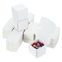 1.6x1.6x1.6" Small Gift Boxes Bulk with Lid, 100 Pack Mini Square Cardboard Paper Present Box for Jewelry, Candy, White