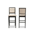thumbnail image 2 of Baxton Studio Gideon Modern and Contemporary Sand Fabric Upholstered and Dark Brown Finished Wood 2-Piece Bar Stool Set, 2 of 7