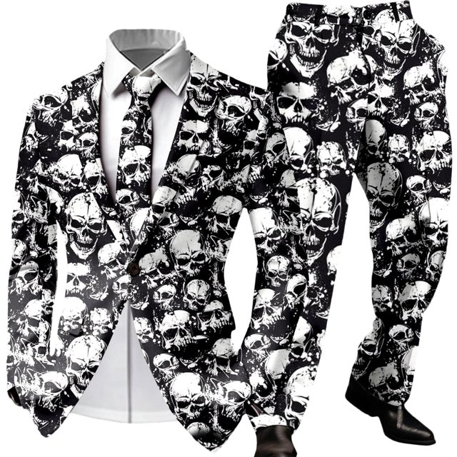 Mens Suits Halloween Formal Wear For Parties Events Themed Gatherings Festive Occasions Stylish Print Design