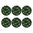 thumbnail image 2 of Pofeuu Tropical Leaves1 Print Leather Coasters Set of 6, Round Cups Mugs Mat Pad for Home Kitchen Heat Resistant Drink Coasters,Round Shape, 2 of 7