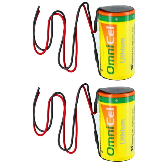 2x OmniCel ER26500HD 3.6V Sz C Lithium Battery  Wire Leads Tracking Backup AMR