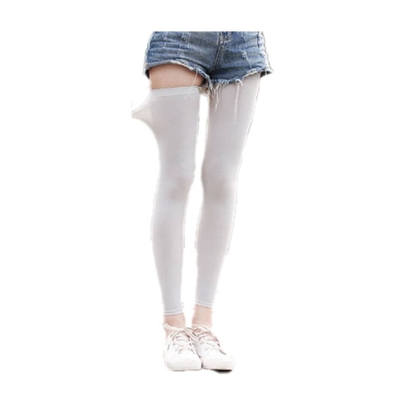 AUQ Knee High Socks,Ice Silk Cooling Fabric Thigh High Socks,UPF 50 Sun Protection Long Socks for Women,Gray