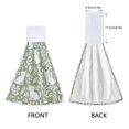 thumbnail image 3 of Yayeee Kitchen Hanging Hand Towels Set of 2 with Loop Bathroom Absorbent Tie Towel, Green Floral Cat Pattern, 3 of 7