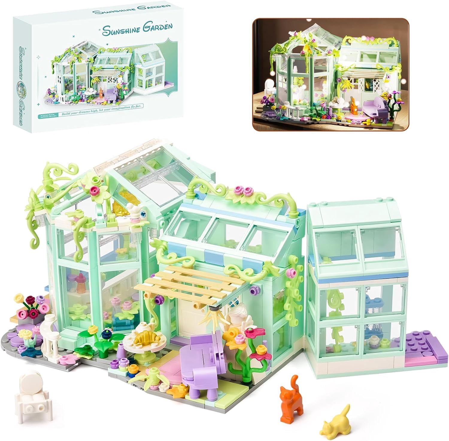 NAYIHOOP Cat Strawberry House Building Sets Compatible with Lego