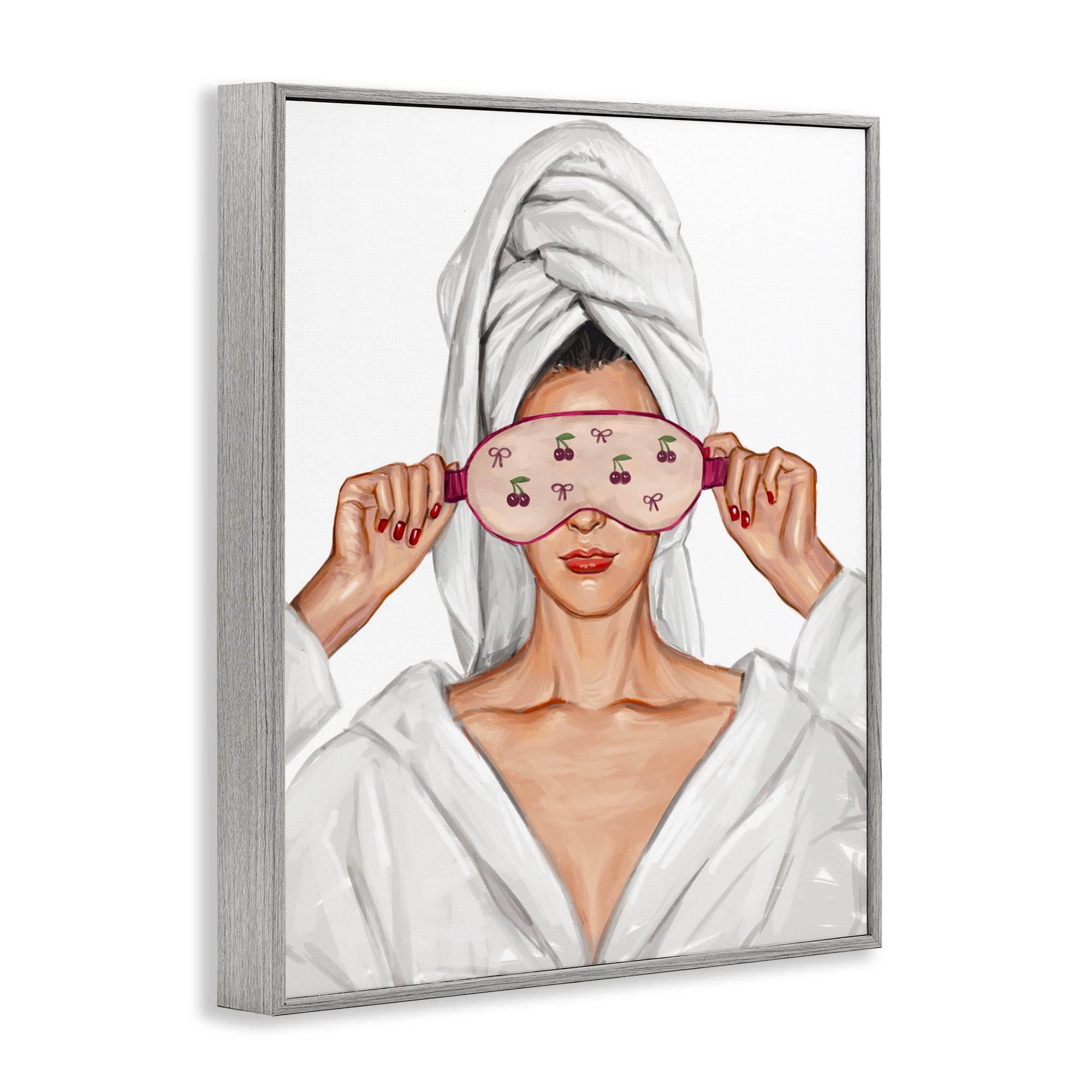 Cherry Eye Mask Fashionista Gray Framed Giclee Art, design by Ziwei Li