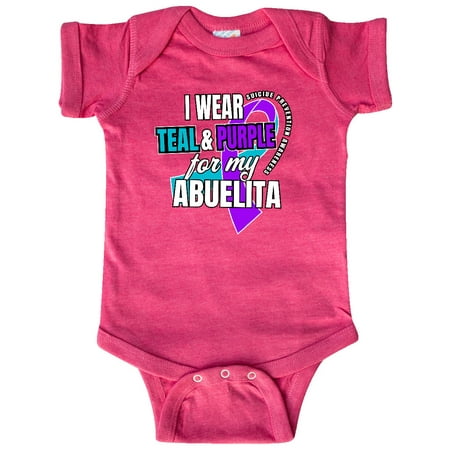 

Inktastic Suicide Prevention I Wear Teal and Purple for My Abuelita Gift Baby Boy or Baby Girl Bodysuit