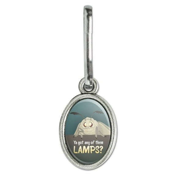 Moth Lamp Meme Antiqued Oval Charm Clothes Purse Suitcase Backpack Zipper Pull Aid