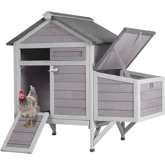 Aivituvin 40.94" Chicken Coop with Nesting Box, Weatherproof Hen House with Leakproof Pull-Out Tray, Poultry Coops for Chickens, Duck & Quail