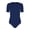 Navy Blue, variant on Womens Special Needs Adaptive Clothing Short Sleeve Back Zipper Anti-Strip Bodysuit with Feeding Tube Purple S