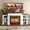 B# White & Brown with red brick fireplace, variant on HUJAUU Electric Fireplace with 70" Mantel, Fireplace TV Stand with 23" Heater & Built-in Bookshelves & Remote Control, Modern Entertainment Center for Living Room, Bedroom, White