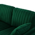 thumbnail image 7 of Accent Chair, Channel Tufted Velvet Couch with Metal Legs, Single Sofa Chair, Living Room Armchair with Thicken Seat Cushion and Backrest, Easy Assembly, Green, 7 of 7