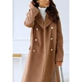 thumbnail image 2 of LinYooLi Women's Notch Lapel Double Breasted Pea Coat Winter Casual Wool Blend Overcoat Long Shacket Jacket, 2 of 5