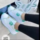 thumbnail image 1 of Nuevas zapatillas de deporte de suela gruesa para mujer de talla grande con tiras delanteras, zapatos blancos de corte bajo, zapatos deportivos casuales individuales, 1 of 6