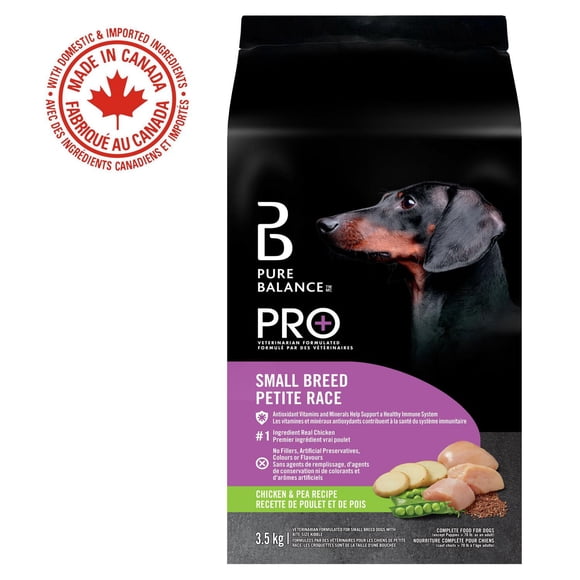 Pure Balance Pro+ Small Breed Dog Food, Chicken & Pea Recipe Dry Dog Food 3.5KG
