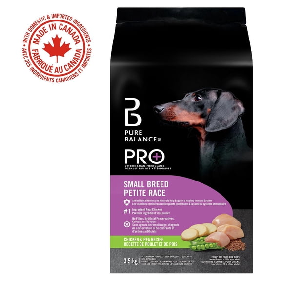 Pure Balance Pro+ Small Breed Dog Food, Chicken & Pea Recipe Dry Dog Food 3.5KG