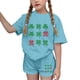 thumbnail image 1 of Vestido de Manga Corta para Niños Día de San Patricio Impreso Cuello Redondo de Dos Piezas con Pantalones Cortos, Cómoda Mezcla de Poliéster Spandex, 1 of 6