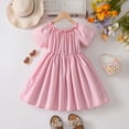 thumbnail image 4 of Icvfdpl Robe d'Été pour Filles Manches Courtes Fête de Vacances Danse Vêtements de Fête Robe d'Été Rose Coton 4-5 Ans, 4 of 6