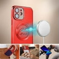 thumbnail image 4 of Compatible with iPhone 12 Magnetic Glitter Case-6.1 Inch, Luxury Love Heart Pattern Plating Clear Case, Compatible with MagSafe for Women Girls Shockproof Back Cover-Red, 4 of 14