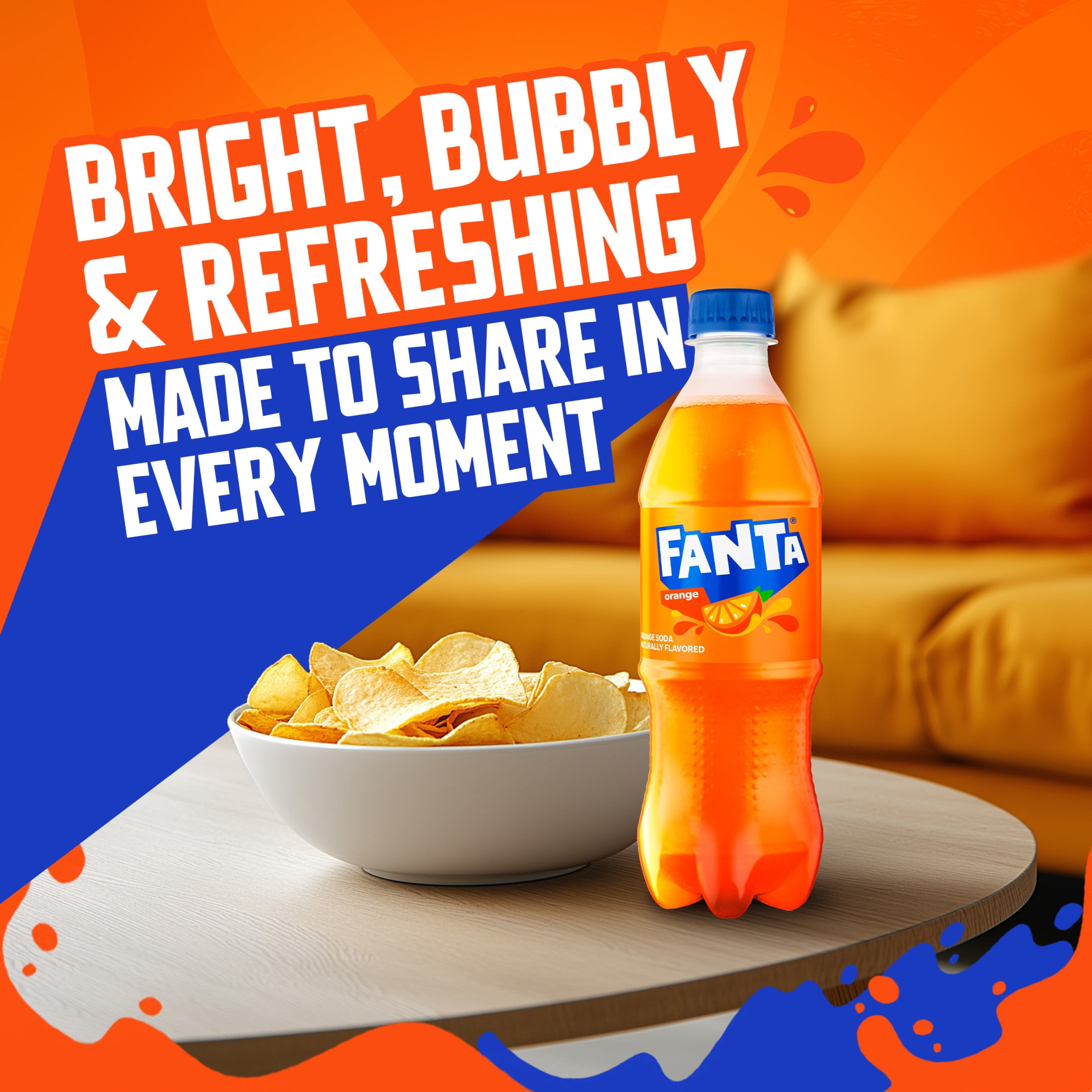 (2 pack) Fanta Orange Soda Pop Bottles, 16.9 fl oz, 6 Pack