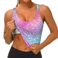 thumbnail image 3 of Uemuo Fun Rainbow Pattern Women's Sports Bra - High Impact Support, Breathable, and Comfortable Athletic Bra for Running, Yoga, and Workouts, 3 of 9