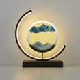 thumbnail image 4 of YOPTOP Sands of Time Lamp, Moving Sand Art Picture 3D Round Sand Picture Lamp 3 Colors Art Light with Stand Relaxing Desktop Home Decor and Office,Black Frame   Blue Sand, 4 of 5