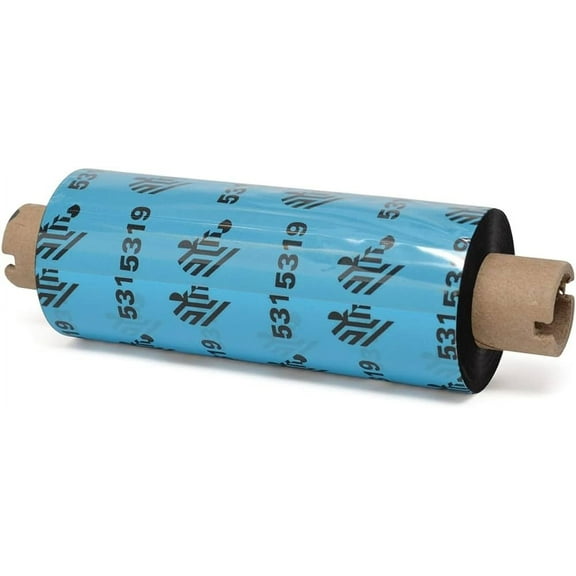 Zebra 5319 Thermal Transfer Wax Ribbon, 3.31" x 244', 0.5" Core, 12 Ribbons