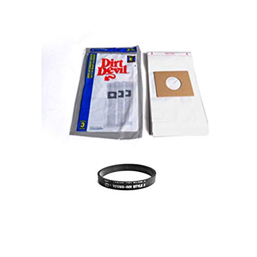 Dirt Devil Vacuum Cleaner 3 Paper Bags with 1 Flat Belt for Models 701