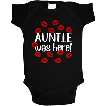 

Auntie was Here with Red Lipstick Kisses Baby Bodysuit One Piece Infant or Toddler T-Shirt