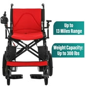 MALISA Portable Electric Wheelchairs for Adults, Foldable Motorized Power Wheelchairs, Red