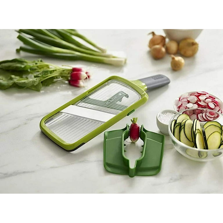 Joseph Joseph Multi-Grip Kitchen Mandoline, Adjustable Fruit and Vegetable  Slicer, 3-Slice thickness, with precision food grip, Green