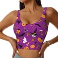thumbnail image 1 of Fotbe Halloween2 Sujetador Deportivo Largo sin Aros para Mujer con Almohadillas y Soporte Medio, Transpirable y Absorbente, Camiseta Tipo Chaleco o Tank Top-Medium, 1 of 8