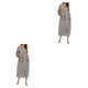 thumbnail image 2 of Qarigey Poliéster Mujer Vestido de noche Reemplazo casual Manga larga Cremallera Rebeca transpirable Ropa de dormir Ropa de dormir Gris Gris S 2Conjunto, 2 of 6